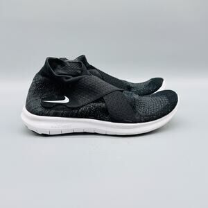 Nike Women's Black Knit Slip-On Sneakers with White Sole